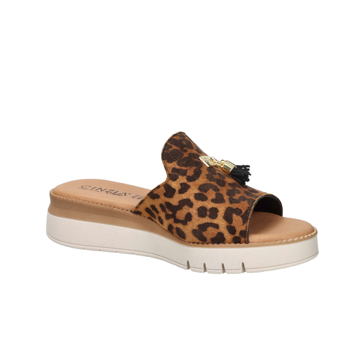 Cinzia Soft Donna Ciabatta con zeppa NG2712 Leopardato