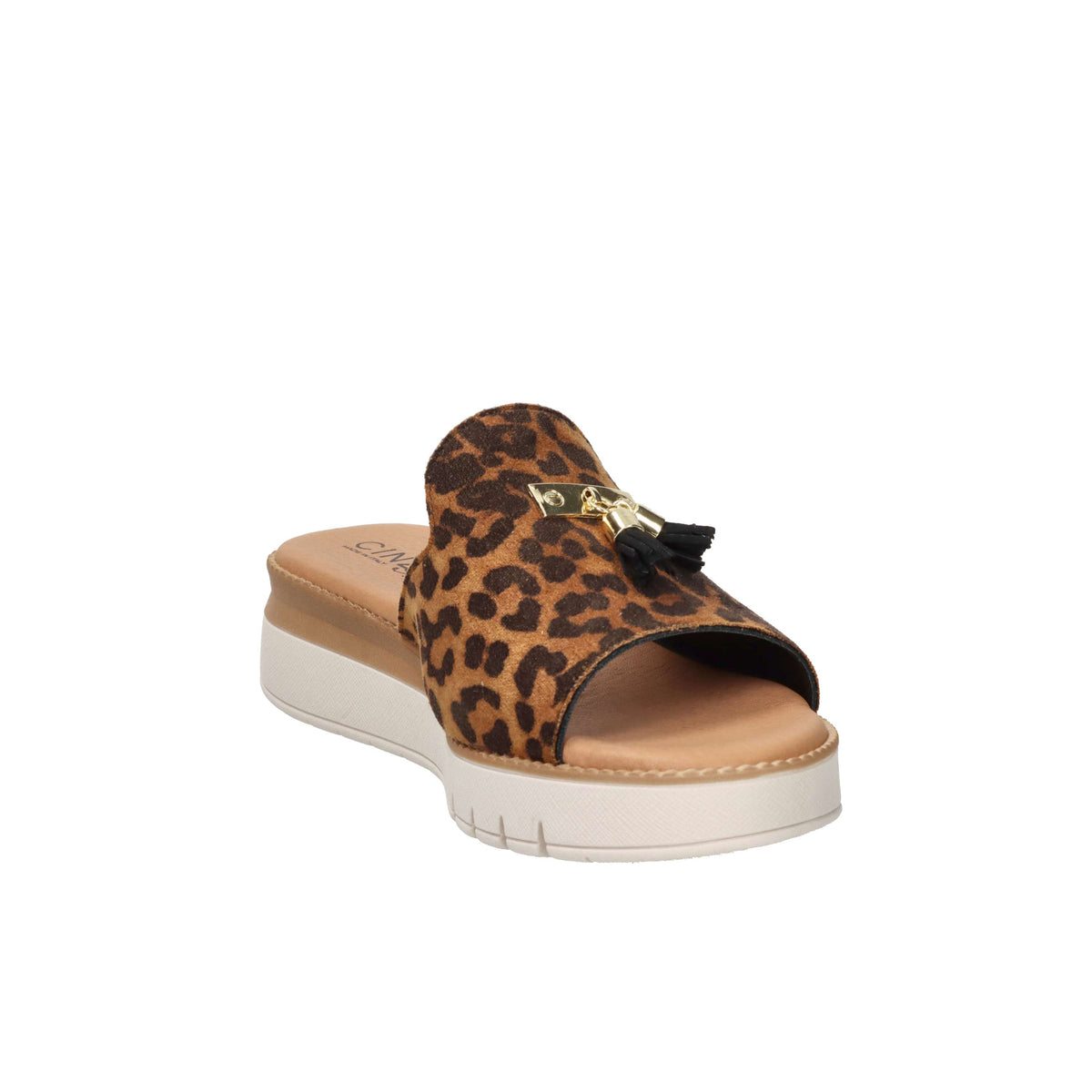 Cinzia Soft Damen Pantolette mit Keilabsatz NG2712 Leopardenmuster