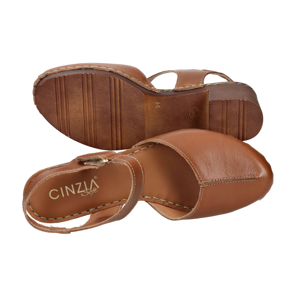 Cinzia Soft Damen Sandale mit Absatz PQ5202732G Lederfarben