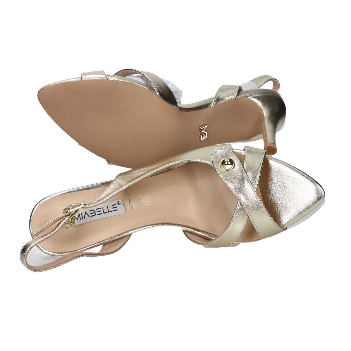Miabelle Mujer Sandalia con tacón MB1151 Platino