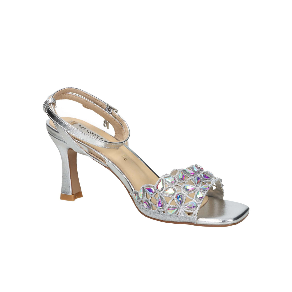 Miabelle Damen Sandale mit Absatz MB141 Silber