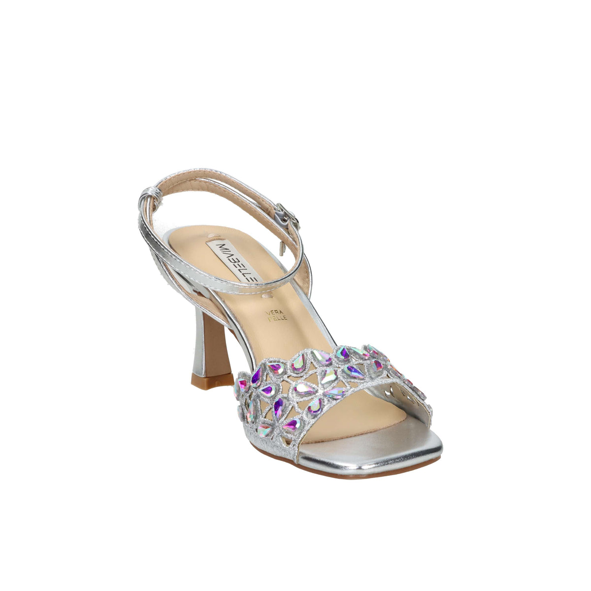 Miabelle Damen Sandale mit Absatz MB141 Silber