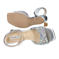 Miabelle Damen Sandale mit Absatz MB141 Silber