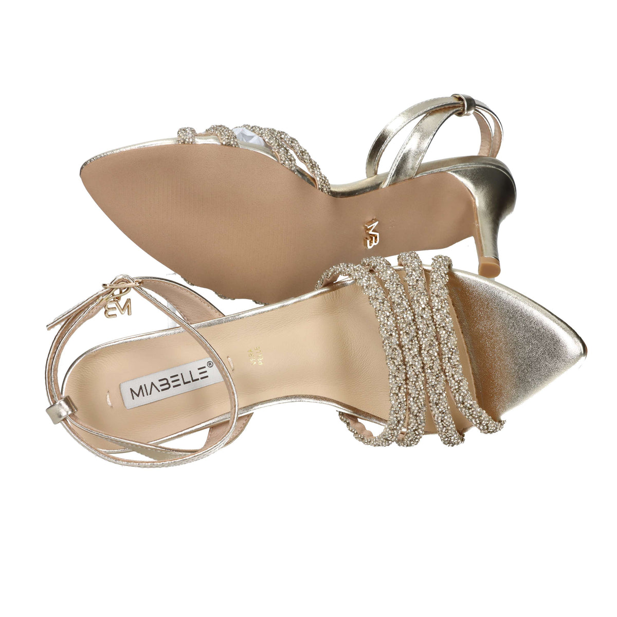 Miabelle Damen Sandale mit Absatz MB1153 Platin