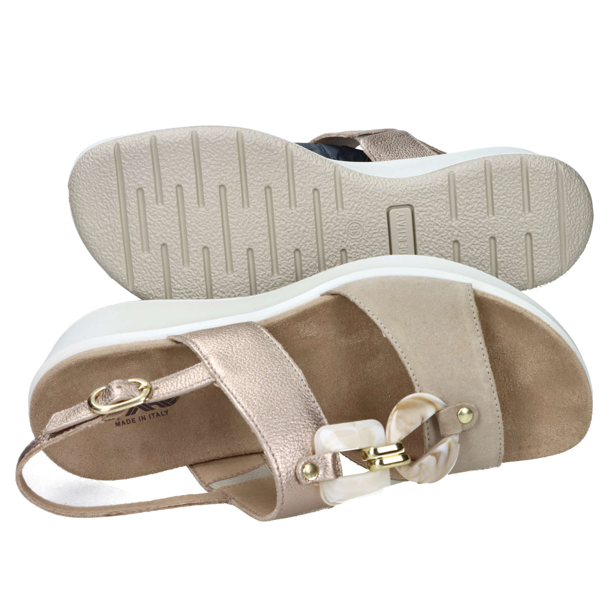 Imac Women's Wedge Sandal 109021 Beige/Gold