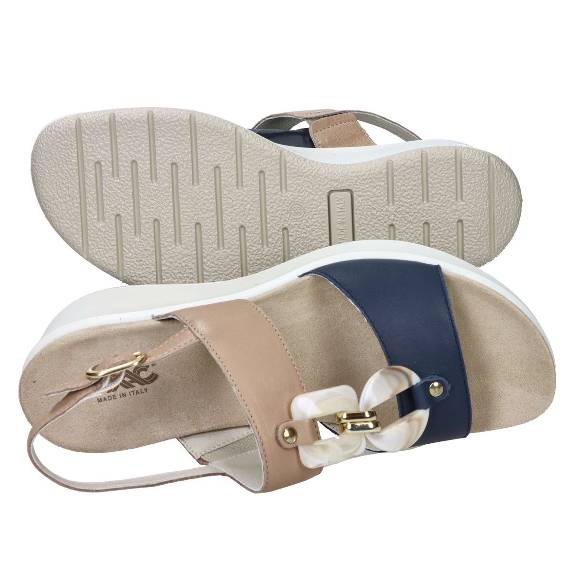 Imac Women's Wedge Sandal 109020 Beige/Blue