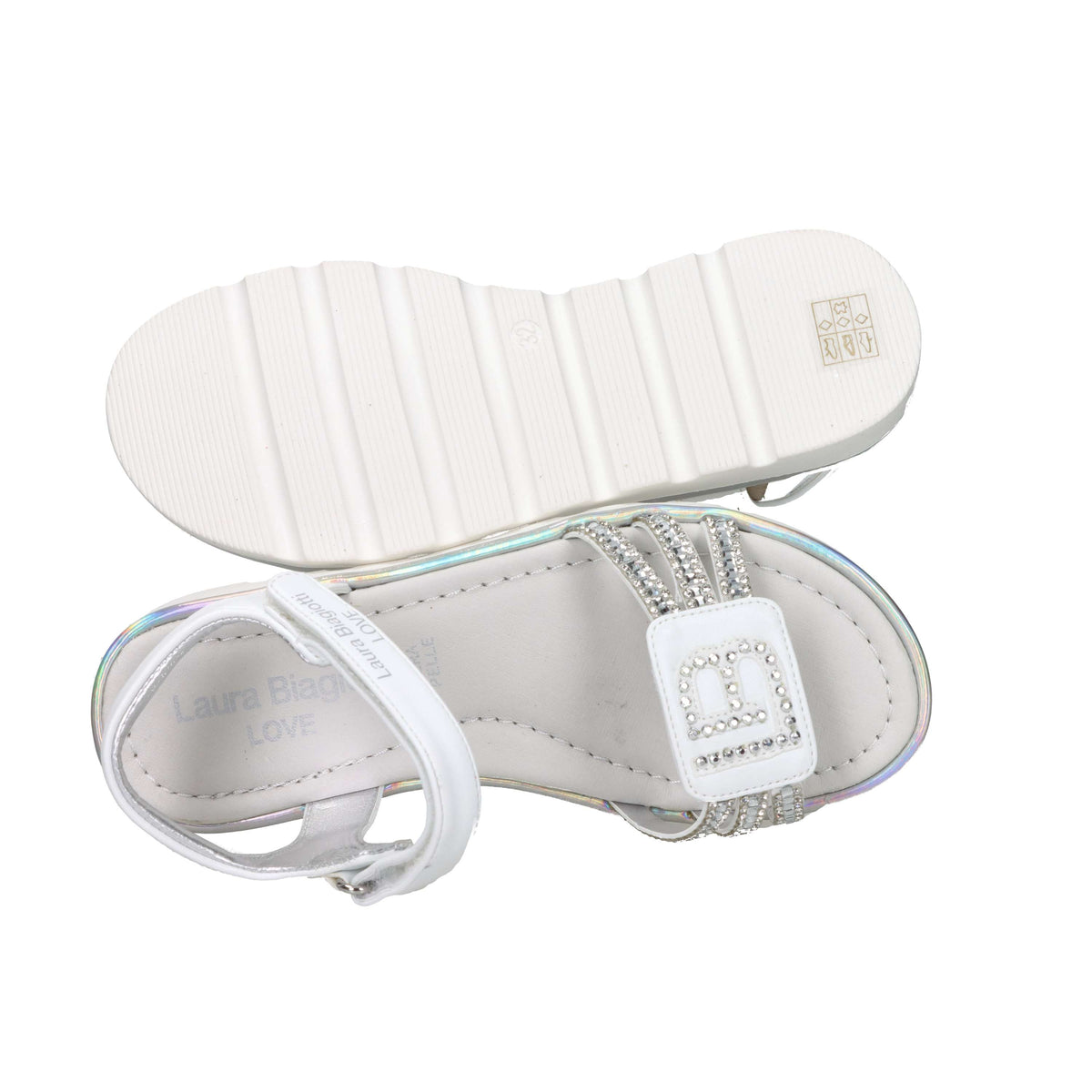 Laura Biagiotti Love Bambine e ragazze Sandalo 9881 Bianco/Argento