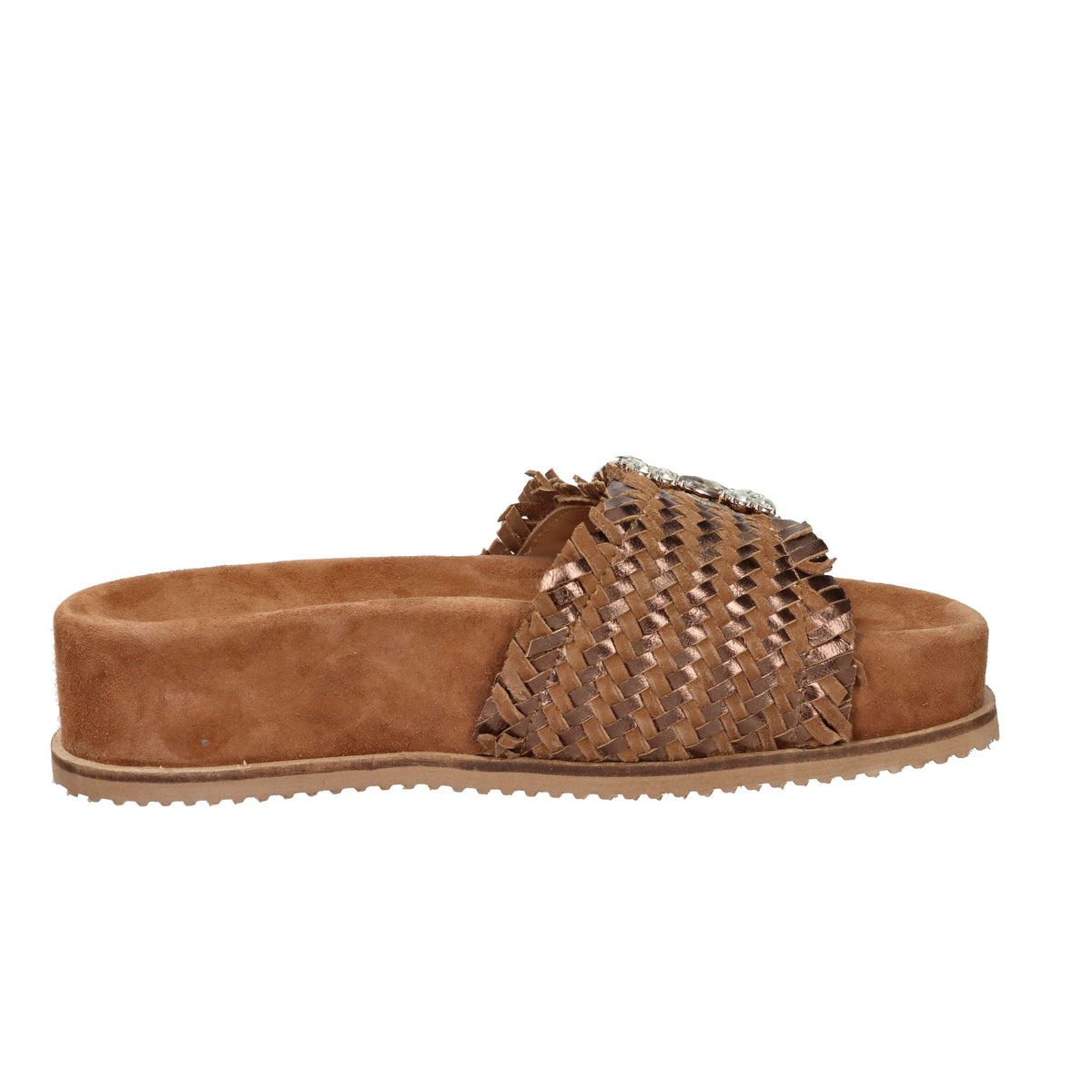 Keys Donna Ciabatta con zeppa K-12391 Bronzo