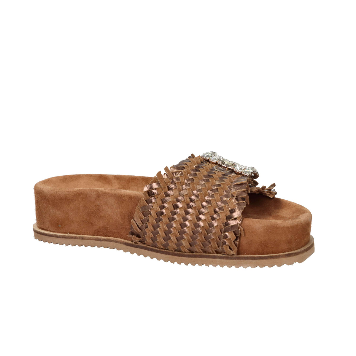 Keys Donna Ciabatta con zeppa K-12391 Bronzo