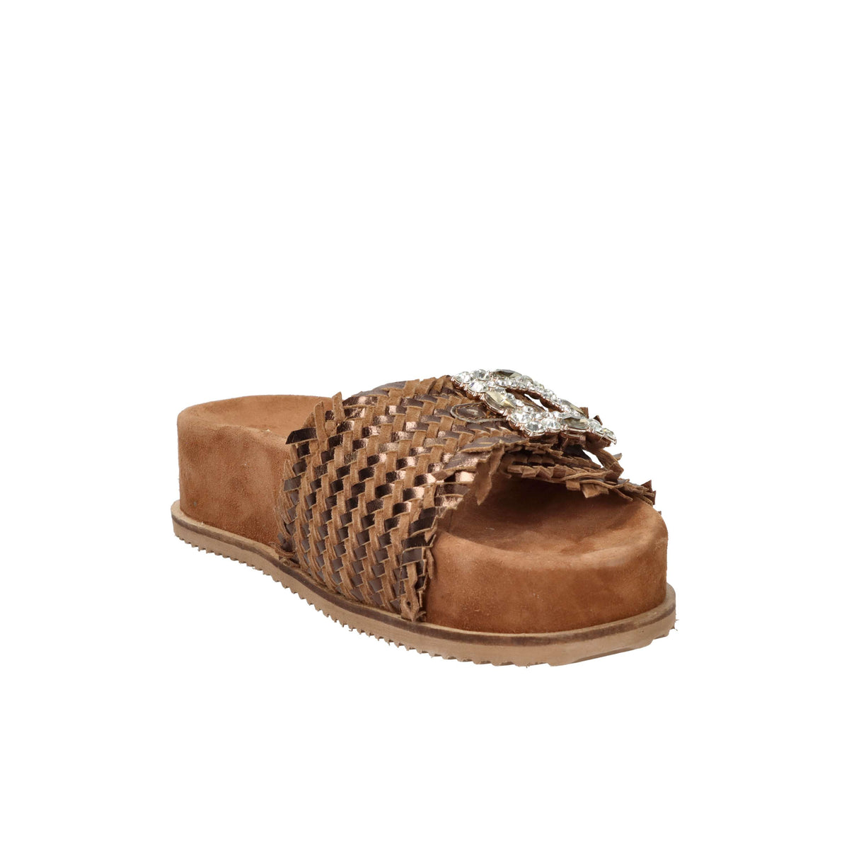 Keys Donna Ciabatta con zeppa K-12391 Bronzo