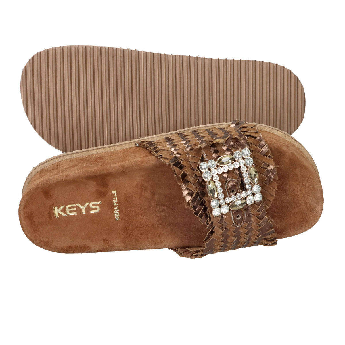 Keys Donna Ciabatta con zeppa K-12391 Bronzo