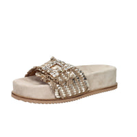 Keys Donna Ciabatta con zeppa K-12391 Platino