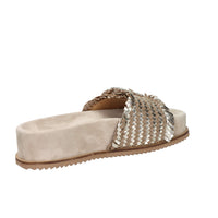 Keys Donna Ciabatta con zeppa K-12391 Platino