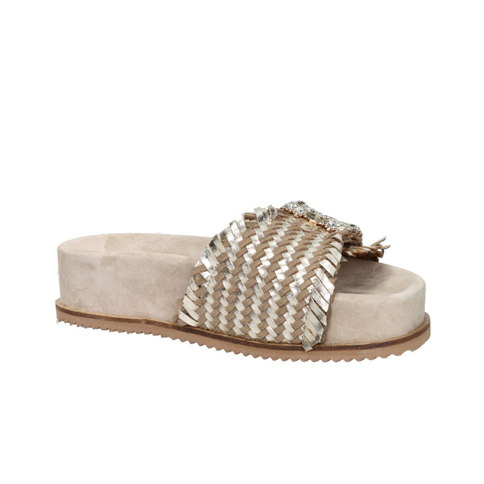 Keys Femme Mules compensées K-12391 Platine