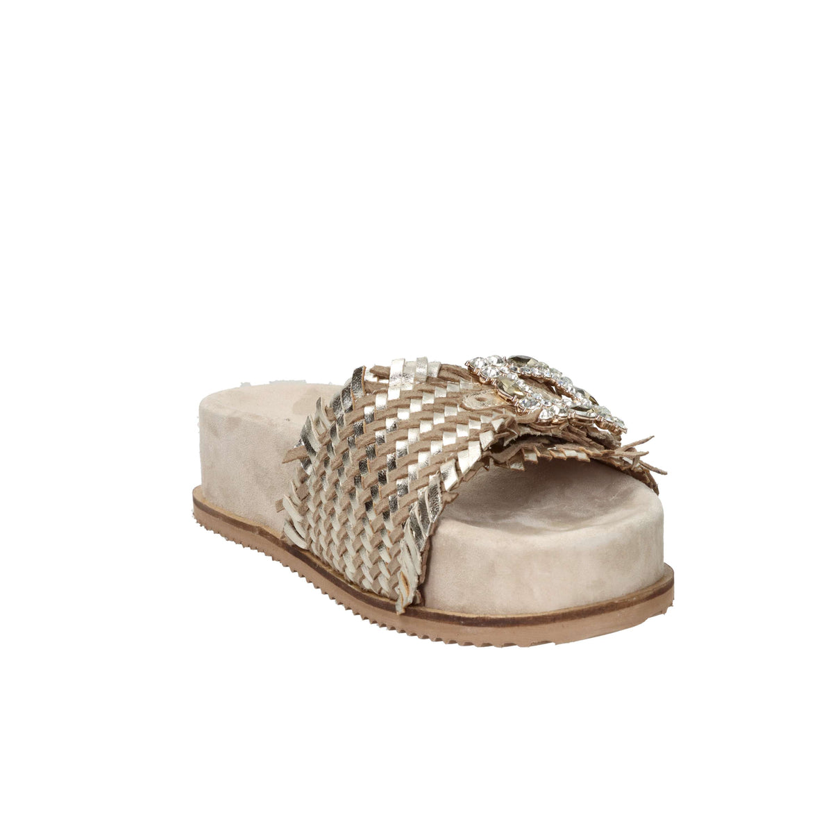 Keys Donna Ciabatta con zeppa K-12391 Platino