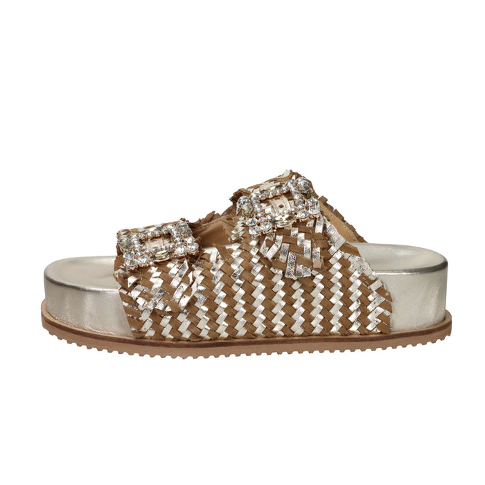Keys Femme Mules compensées K-12390 Platine