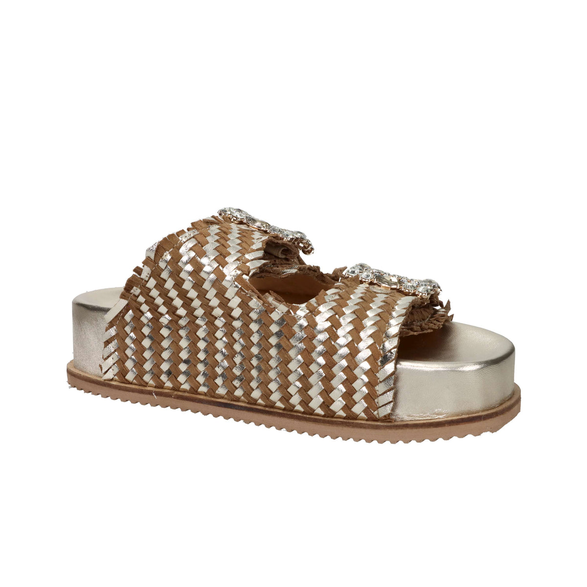 Keys Femme Mules compensées K-12390 Platine