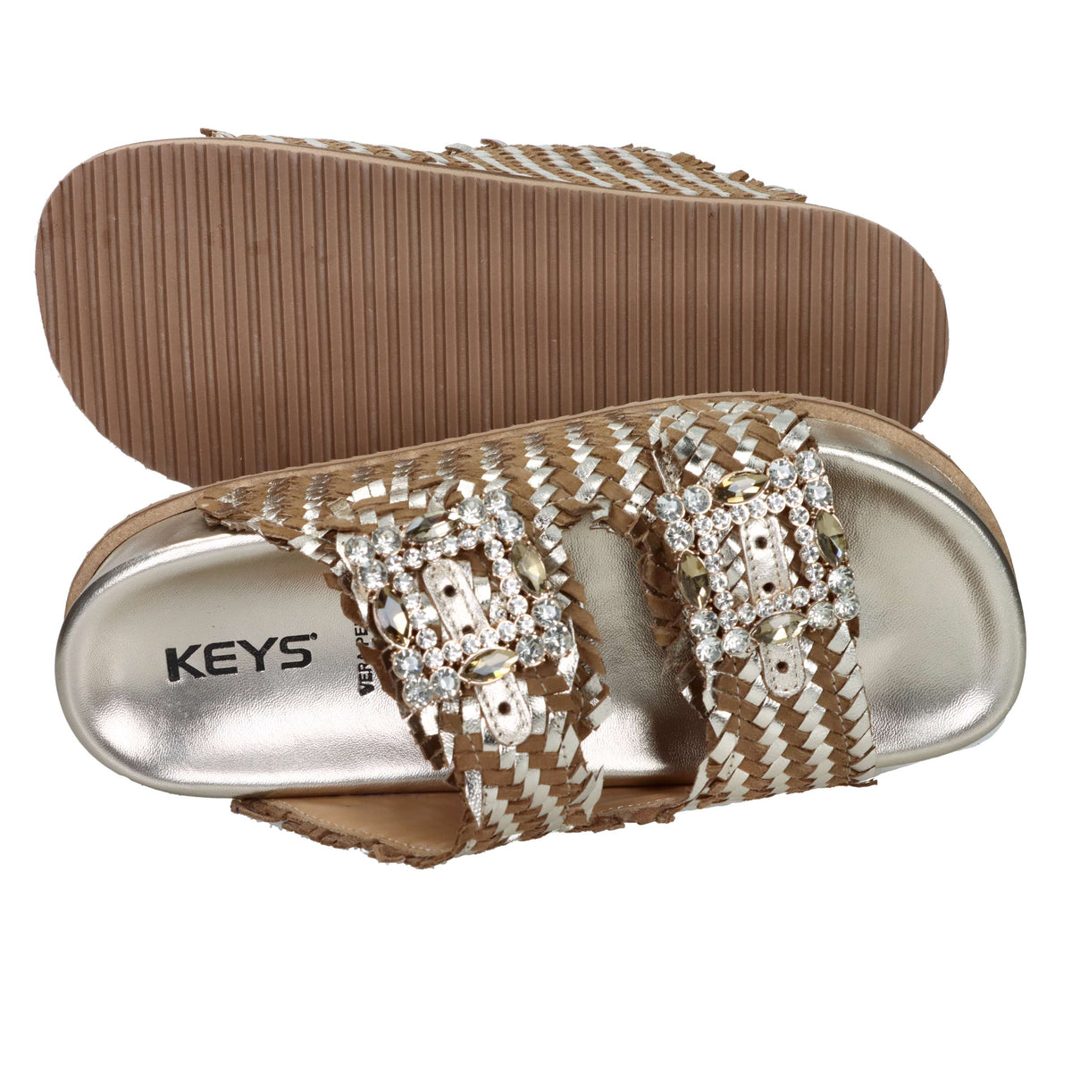 Keys Femme Mules compensées K-12390 Platine