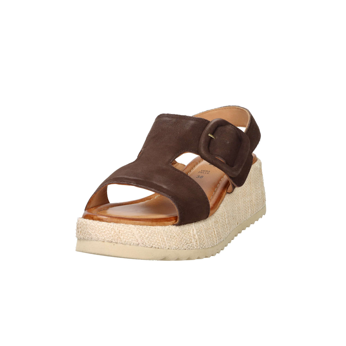 Keys Donna Sandalo con zeppa K-12301 Marrone