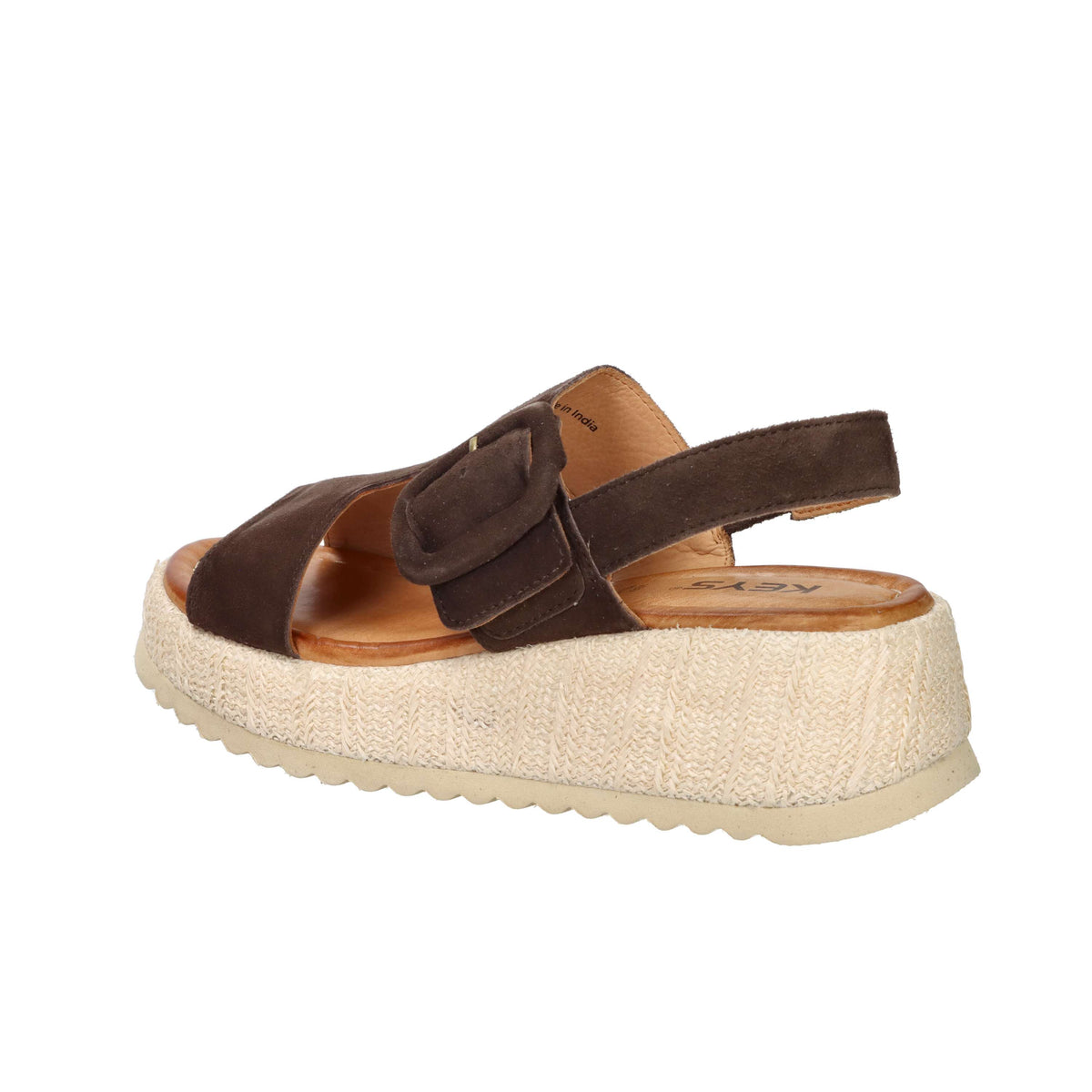 Keys Donna Sandalo con zeppa K-12301 Marrone