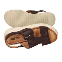 Keys Donna Sandalo con zeppa K-12301 Marrone