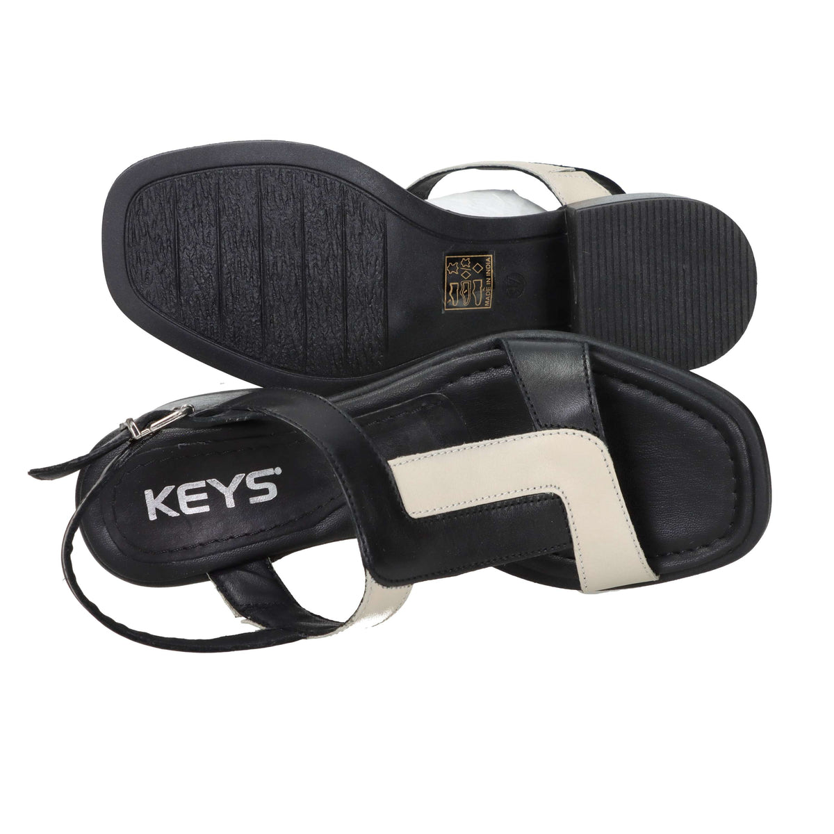 Keys Donna Sandalo con tacco K-12320 Nero/Beige