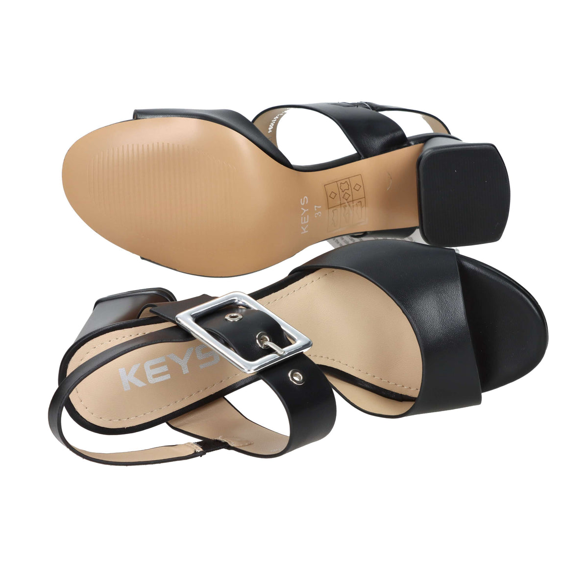 Keys Donna Sandalo con tacco K-12500 Nero