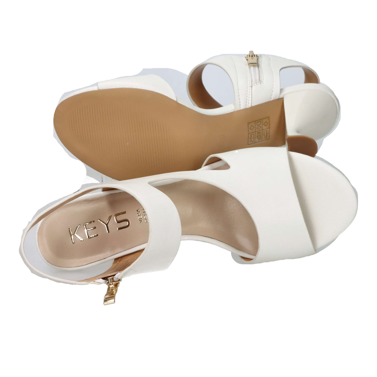Keys Donna Sandalo con tacco K-12620 Panna