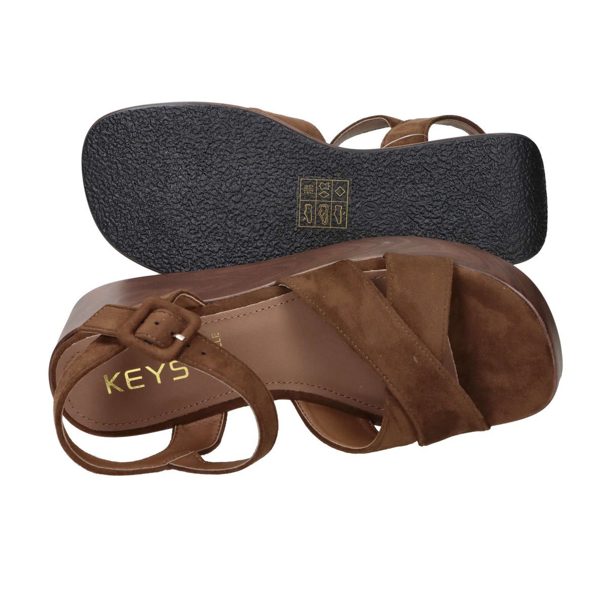 Keys Women's Wedge Sandal K-12581 Brown