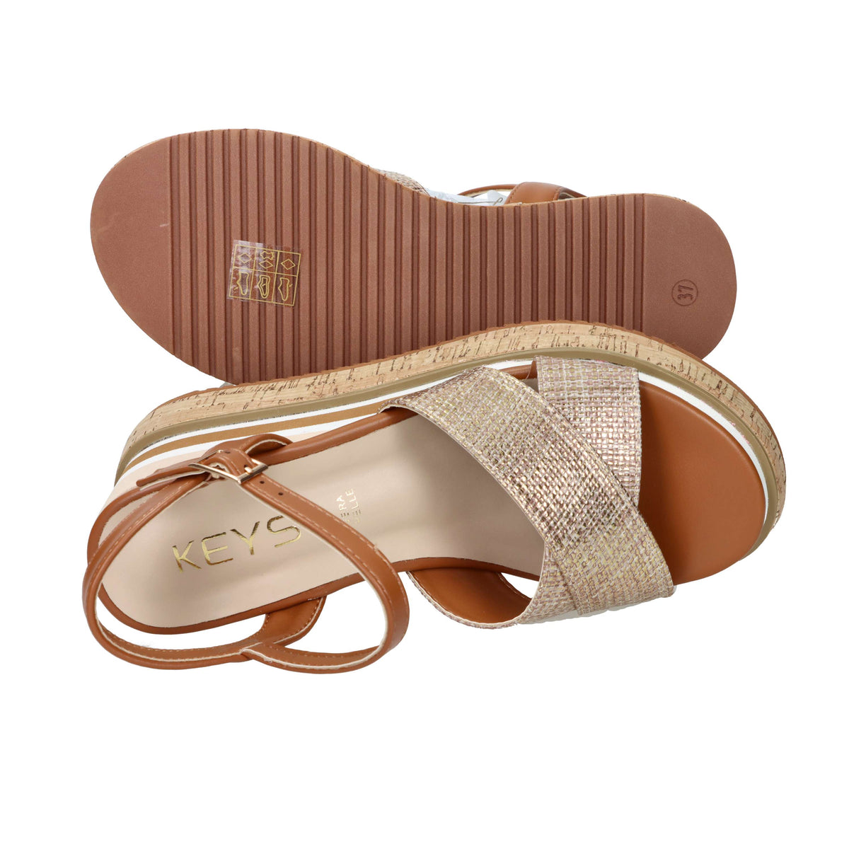 Keys Women's Wedge Sandal K-12680 Leather