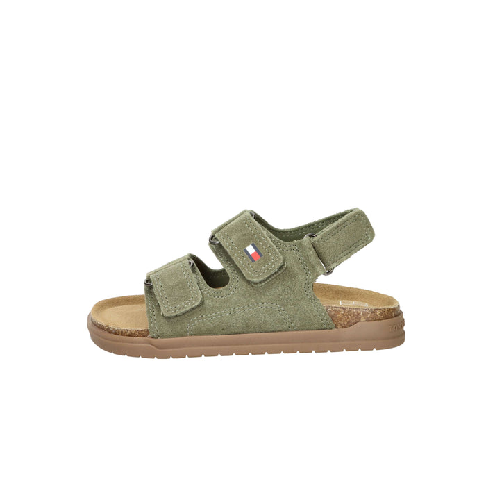 Tommy Hilfiger Bambini e ragazzi Sandalo T3X2-34394-1899 Verde militare