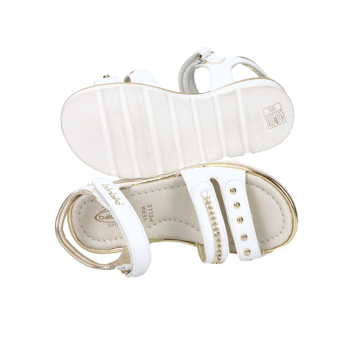Balducci Sport Bambine e ragazze Sandalo BS6051 Bianco/Oro