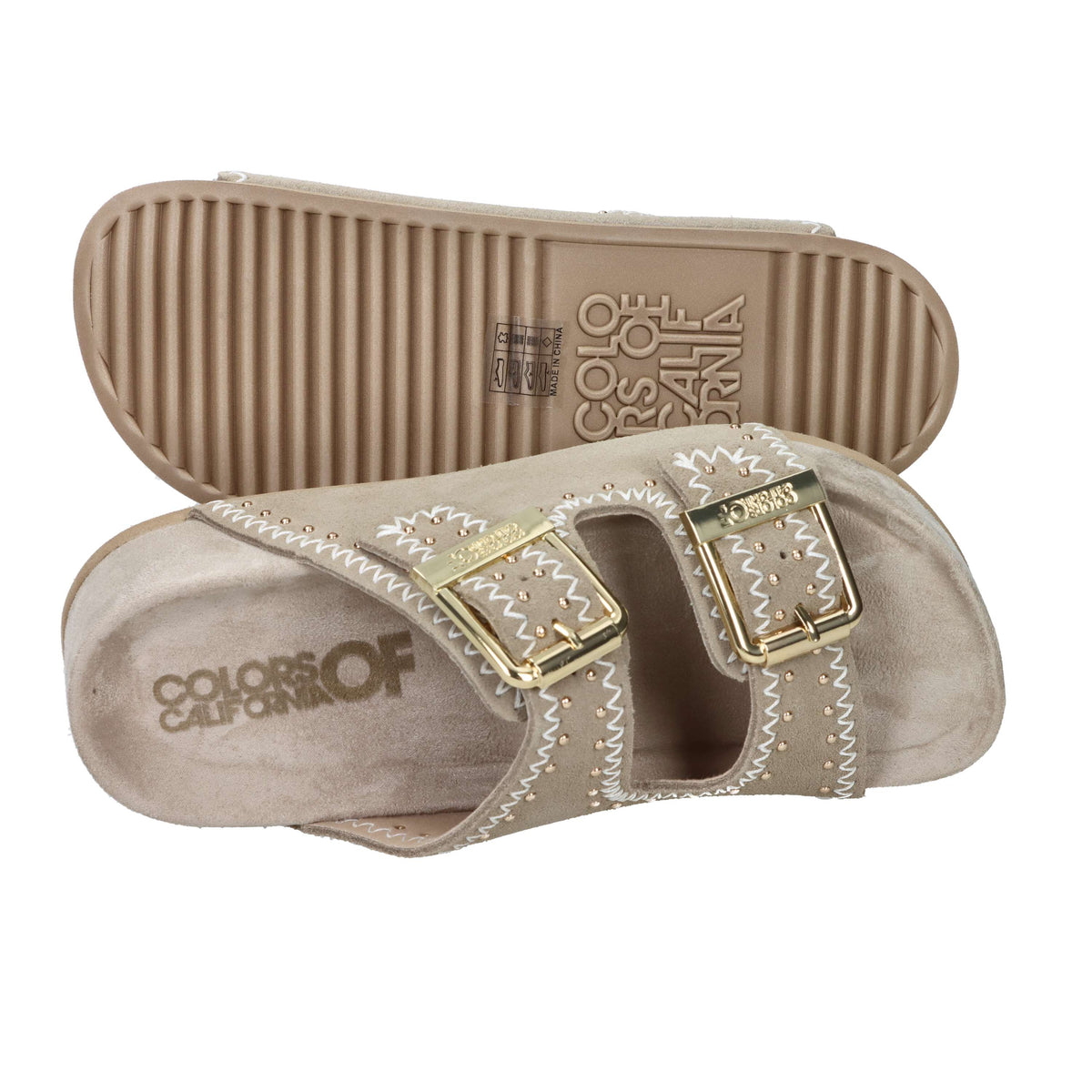 Colors Of California Donna Ciabatta con zeppa HC.DUNE08 Taupe