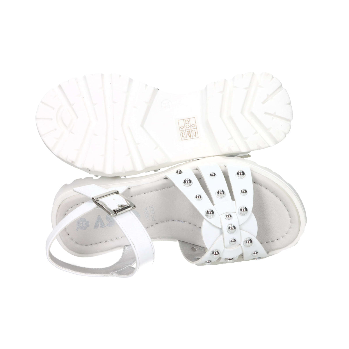Asso Girls' and Babies' Sandal AG-17942 White