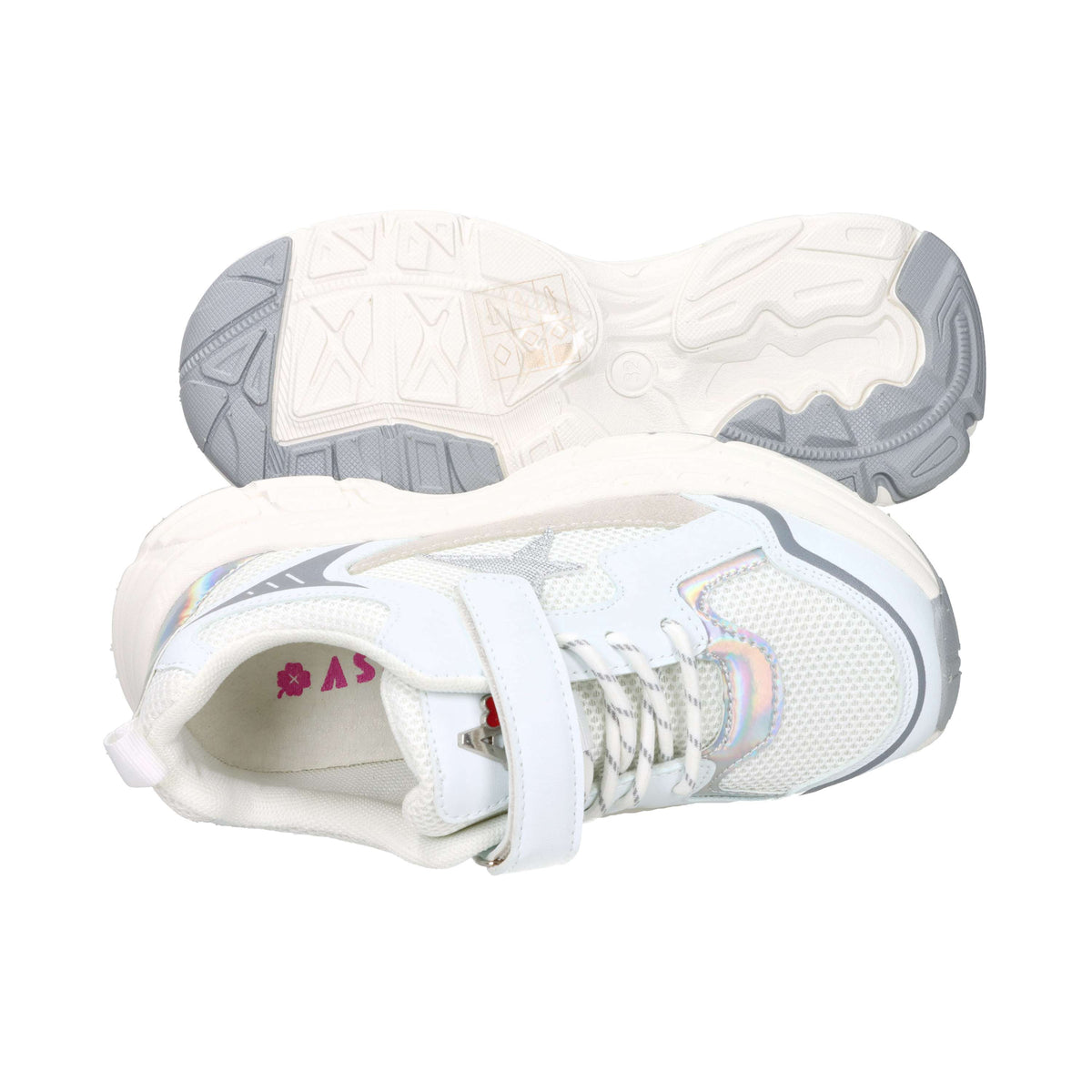 Asso Enfants et filles Baskets AG-18030 Blanc/Argent