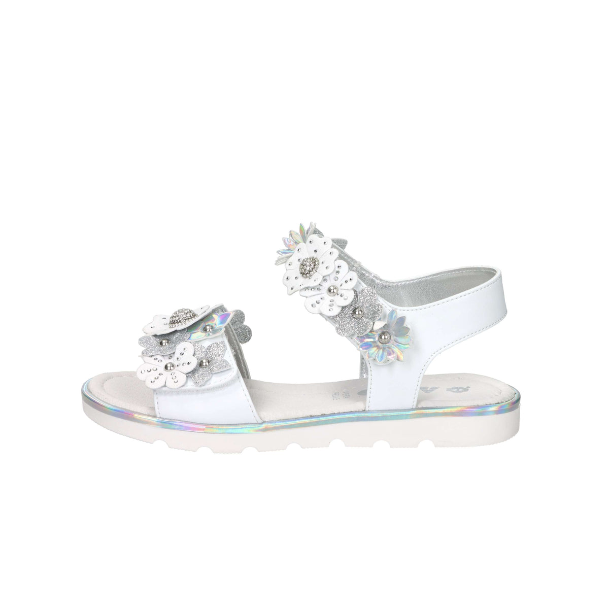 Asso Girls' Sandal AG-17904 White/Silver