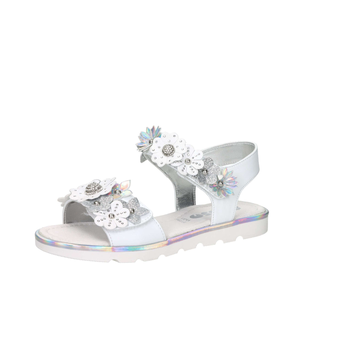 Asso Girls' Sandal AG-17904 White/Silver