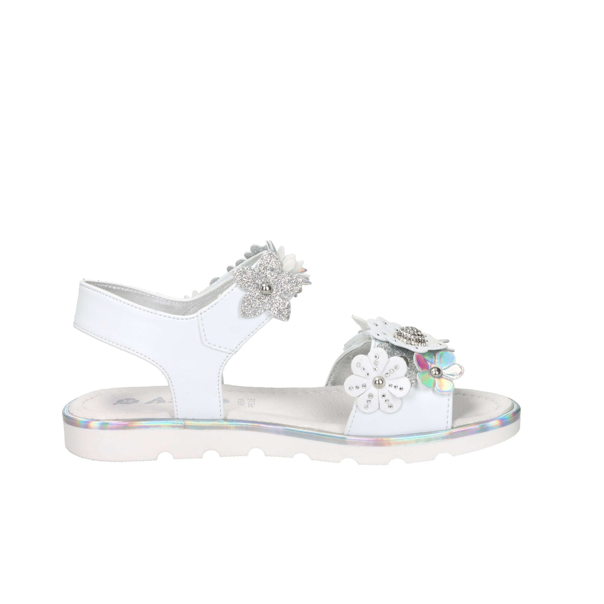 Asso Girls' Sandal AG-17904 White/Silver