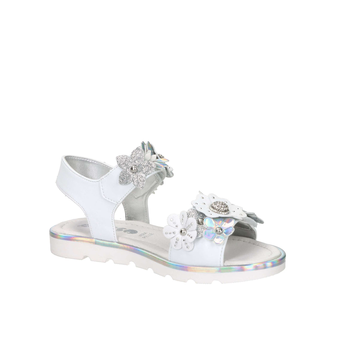 Asso Girls' Sandal AG-17904 White/Silver