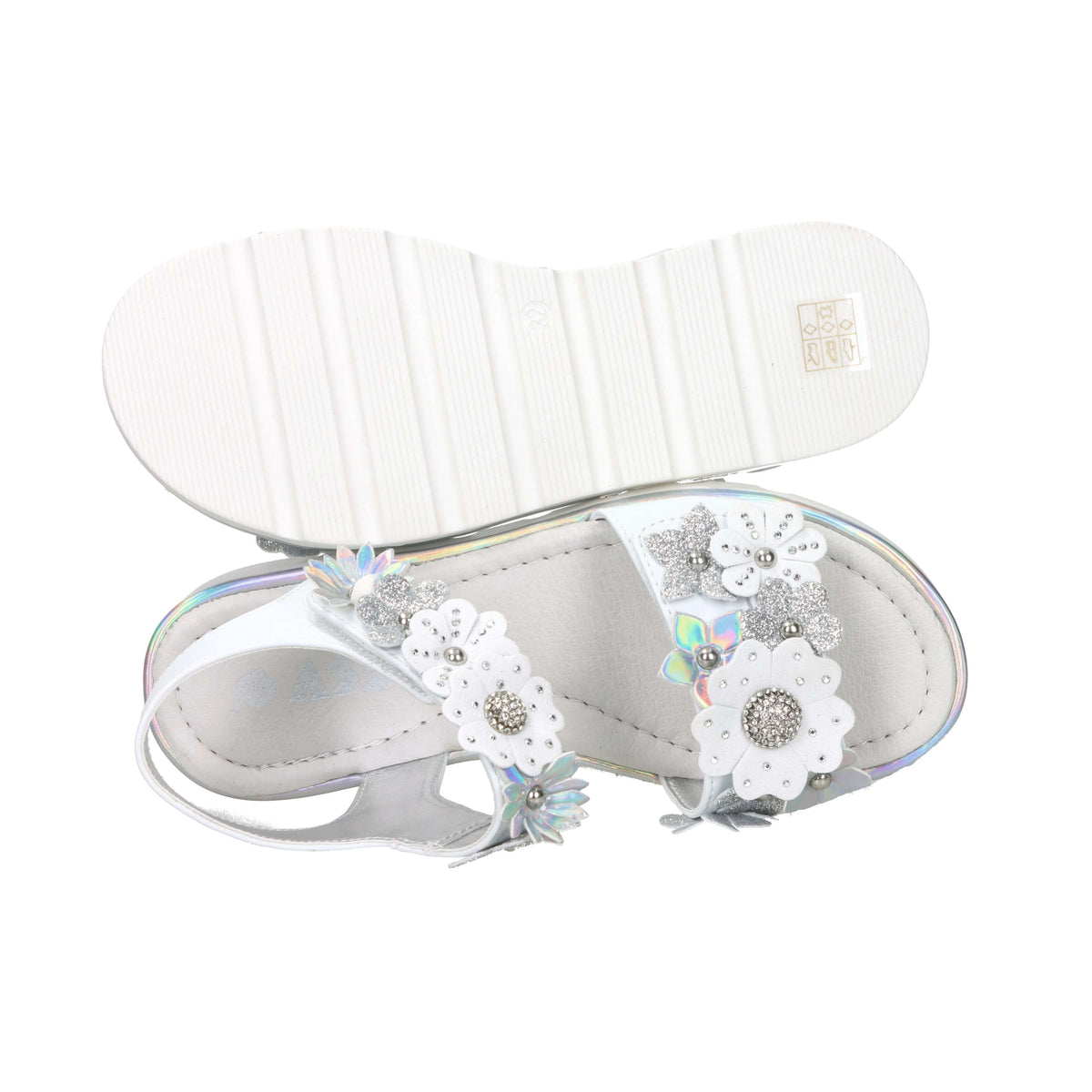Asso Girls' Sandal AG-17904 White/Silver
