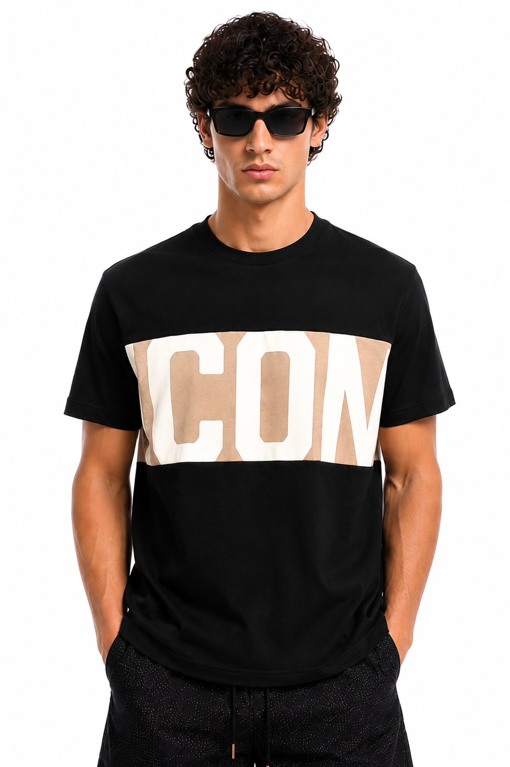 Icon Uomo T-shirt IUT014 Nero/Beige