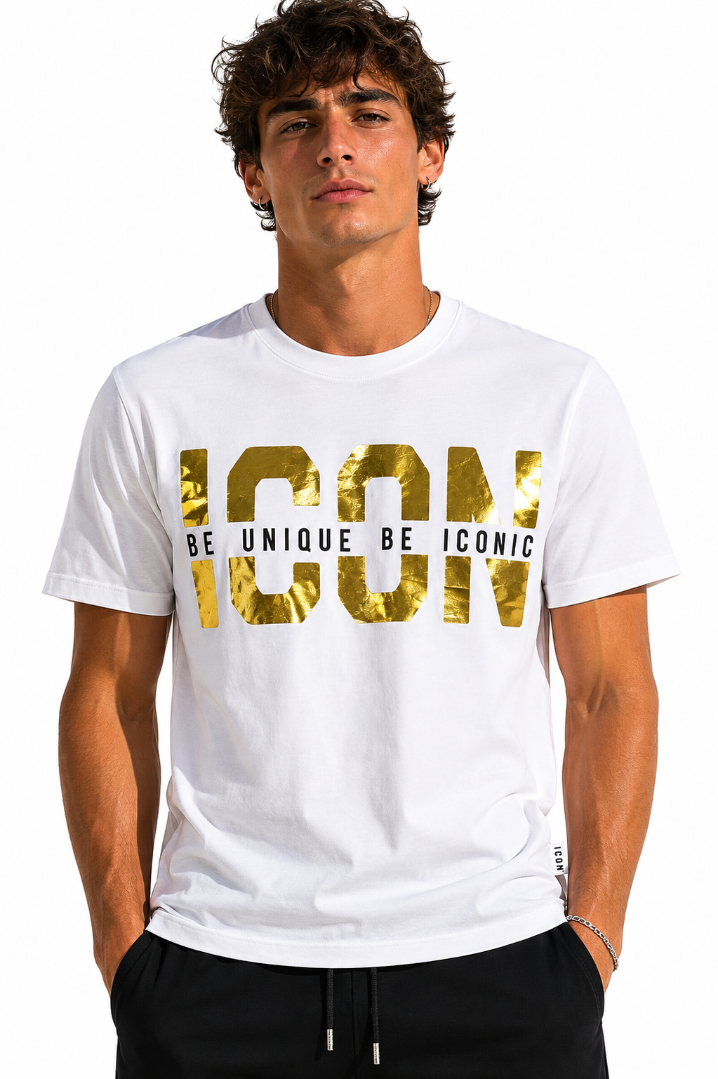 Icon Uomo T-shirt IUT022 Bianco/Oro