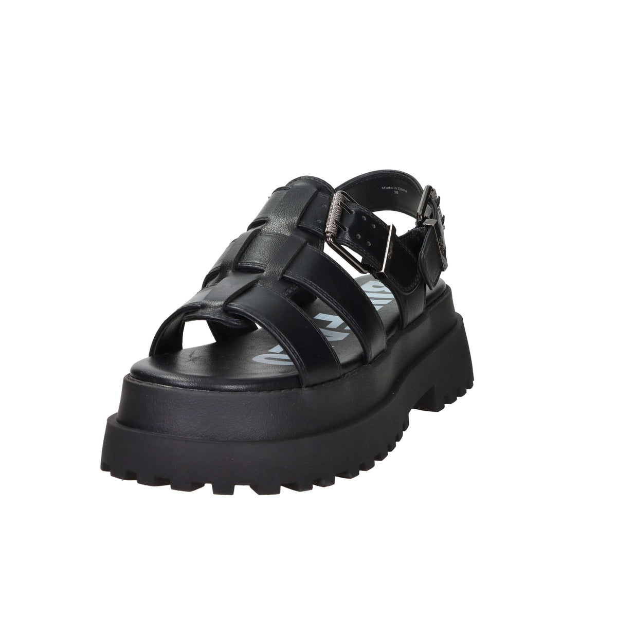 Buffalo Donna Sandalo con zeppa BN1602334 Nero