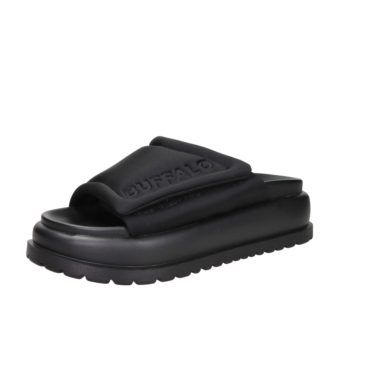 Buffalo Donna Ciabatta con zeppa BN1602325 Nero