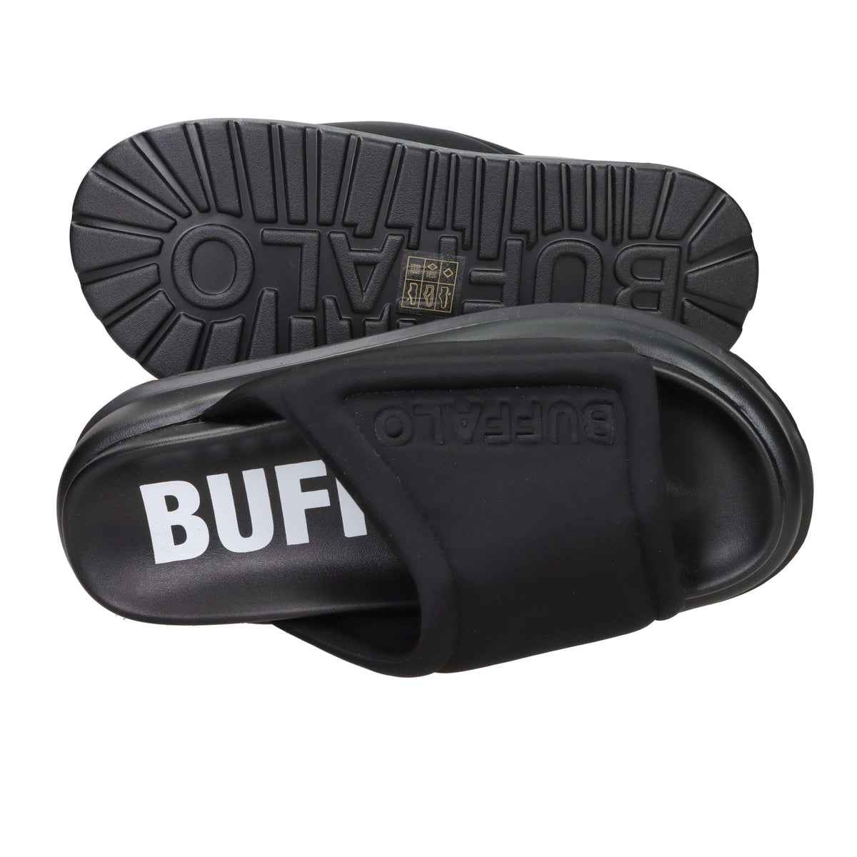 Buffalo Donna Ciabatta con zeppa BN1602325 Nero