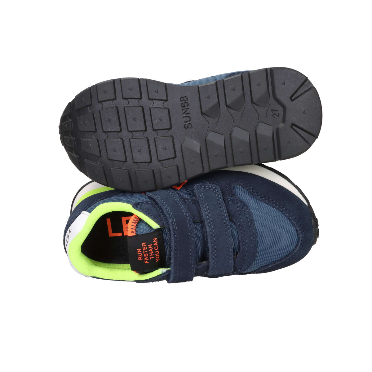 Sun68 Enfants et adolescents Baskets Z36302B Bleu/Fluo