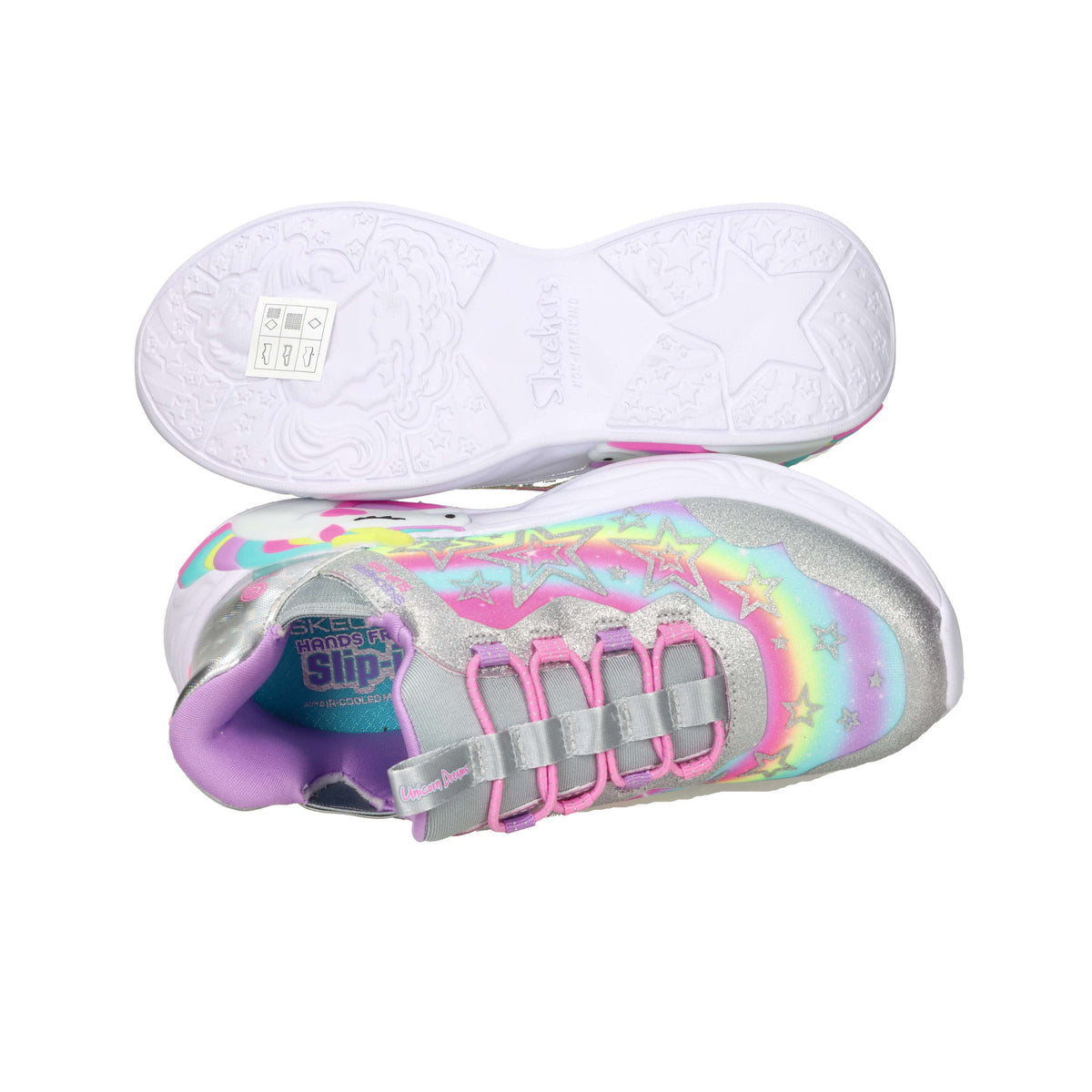 Skechers Bambine e ragazze Sneakers 302296L Argento/Rosa