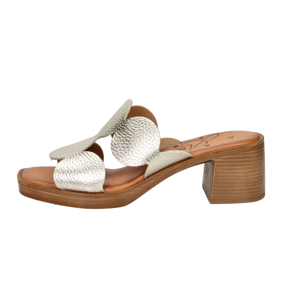 Ariel Women's Ciabatta with heel 17244 Platinum