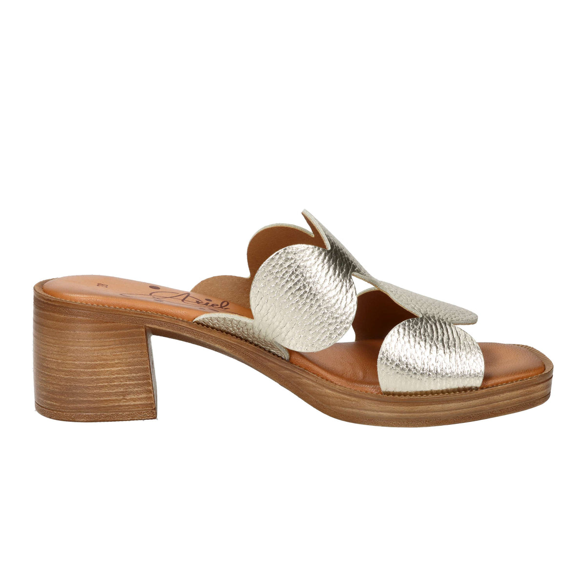 Ariel Women's Ciabatta with heel 17244 Platinum