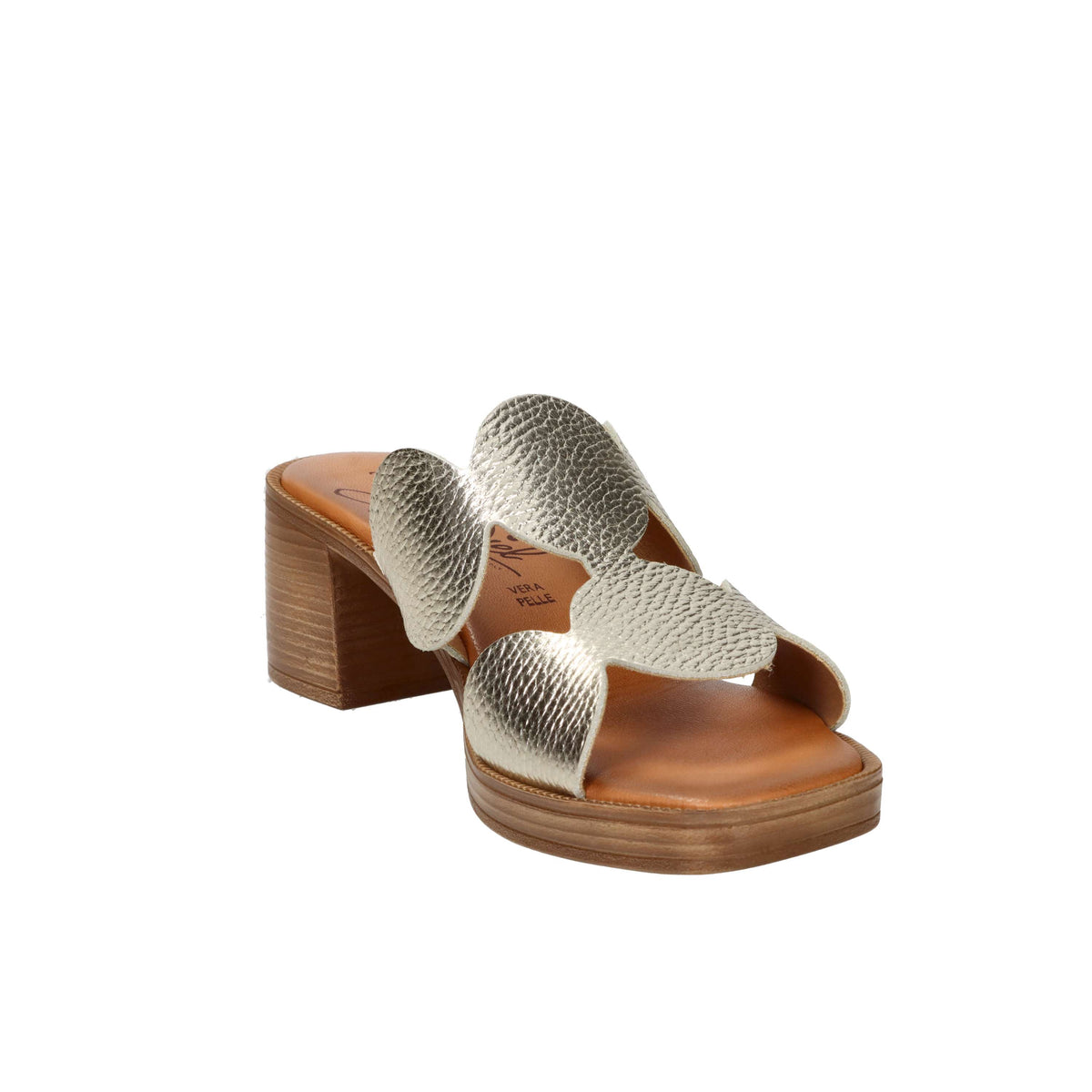 Ariel Women's Ciabatta with heel 17244 Platinum